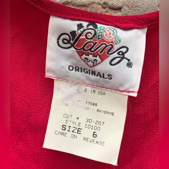 Lanz Originals Hot Pink Button Down Dress Vintage sz 8 - Picture 3 of 6